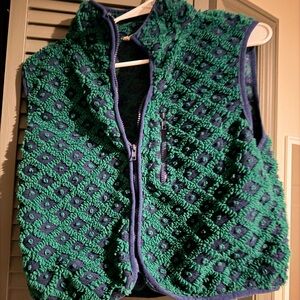 Green and Blue Crochet Vest